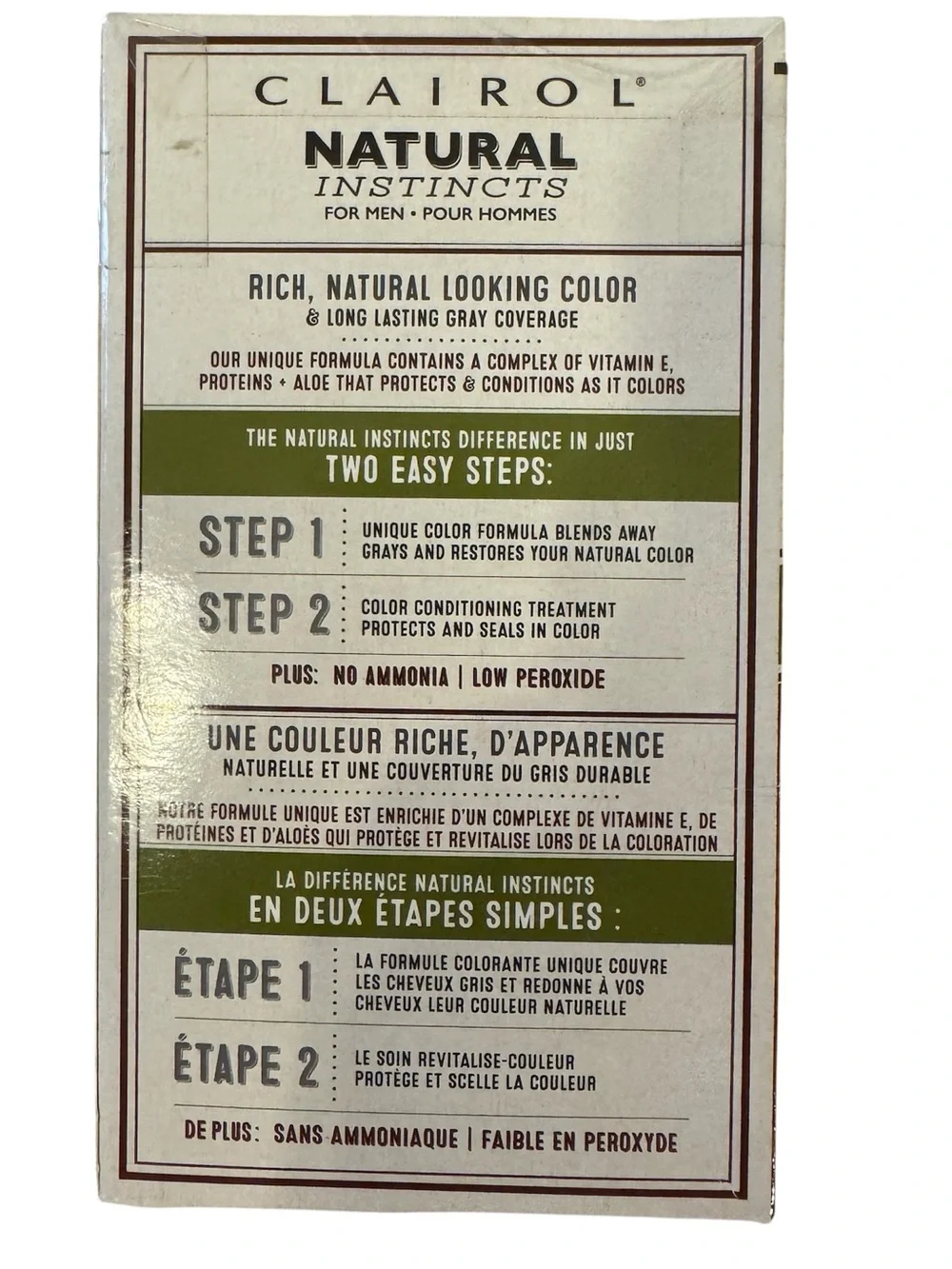Clairol Natural Instincts For Men Hair Color Medium Brown M11 Kit